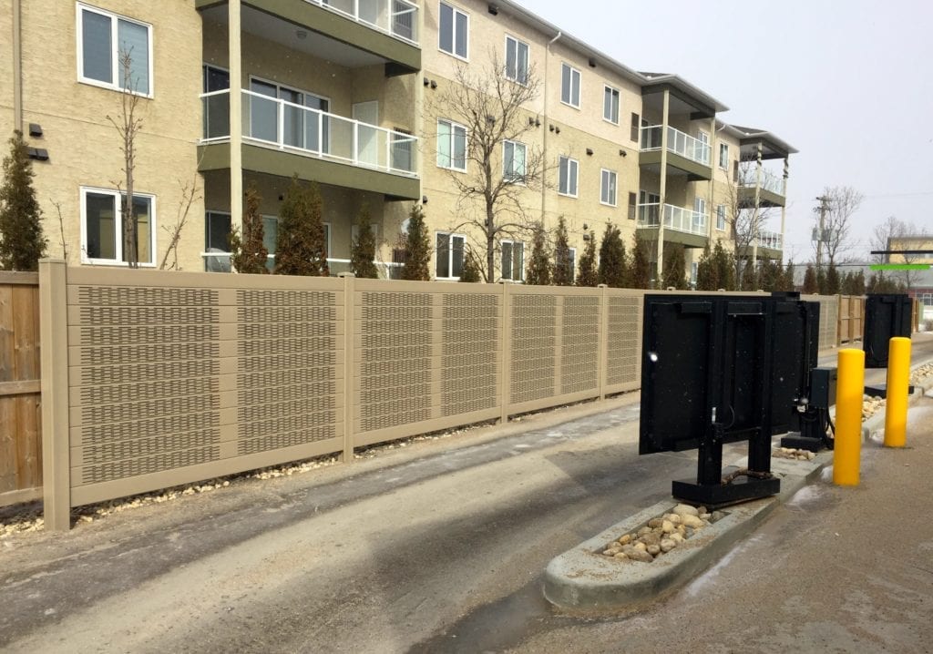 Drive-thru-lane-sound-barrier-wall