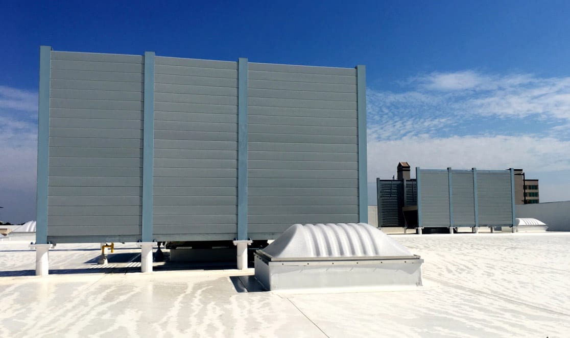 AIL-Sound-Barrier-Walls-in-commercial-rooftop-sound-wall-application