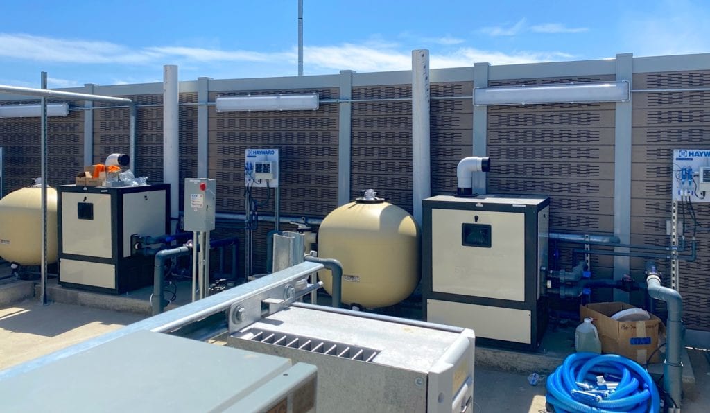 Inside of pool equipment enclosure sound barrier