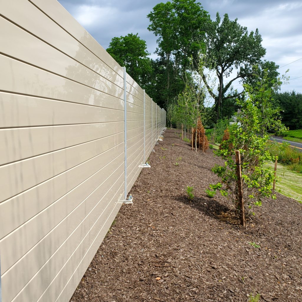 Lower section of logistics center sound barrier wall