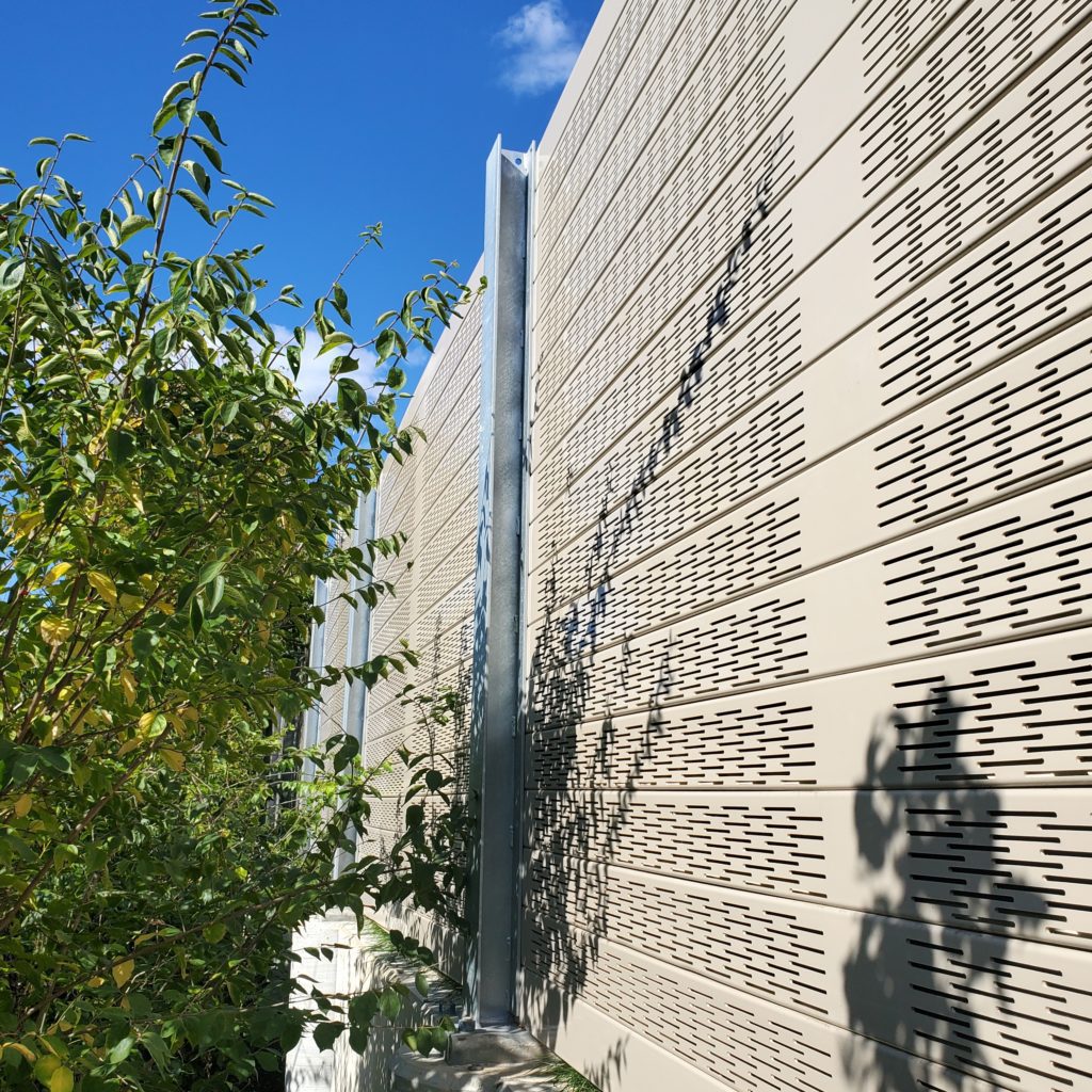 Another-close-up of noise barrier wall exterior