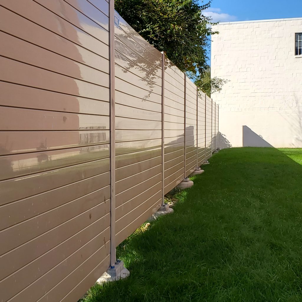 Noise barrier wall for residential development