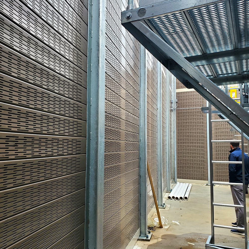 Interior view of equipment enclosure double doors