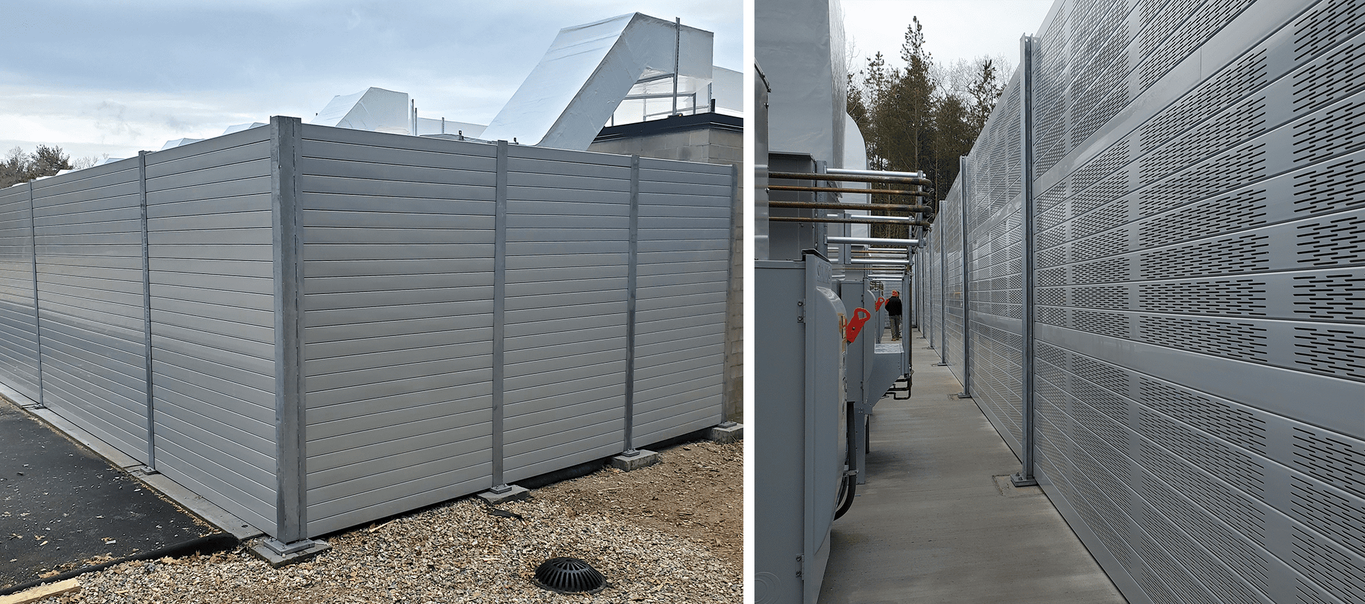 Exterior and interior views of equipment enclosure