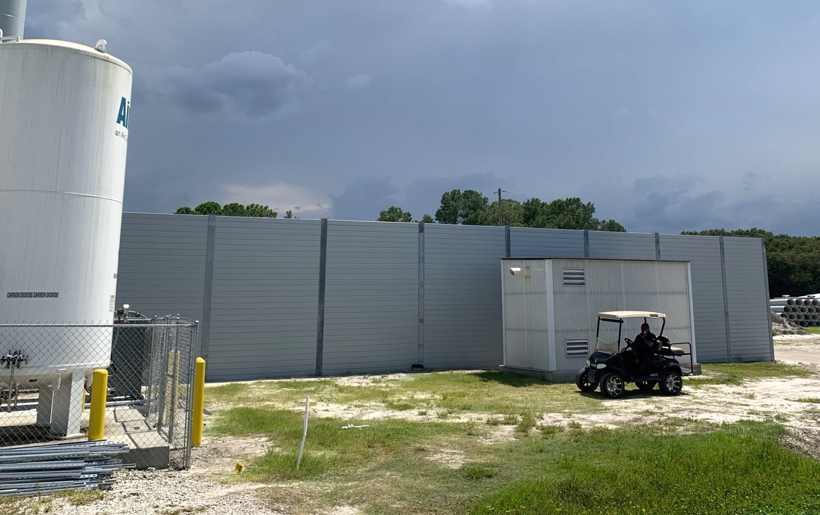 Wide exterior view of equipment enclosure