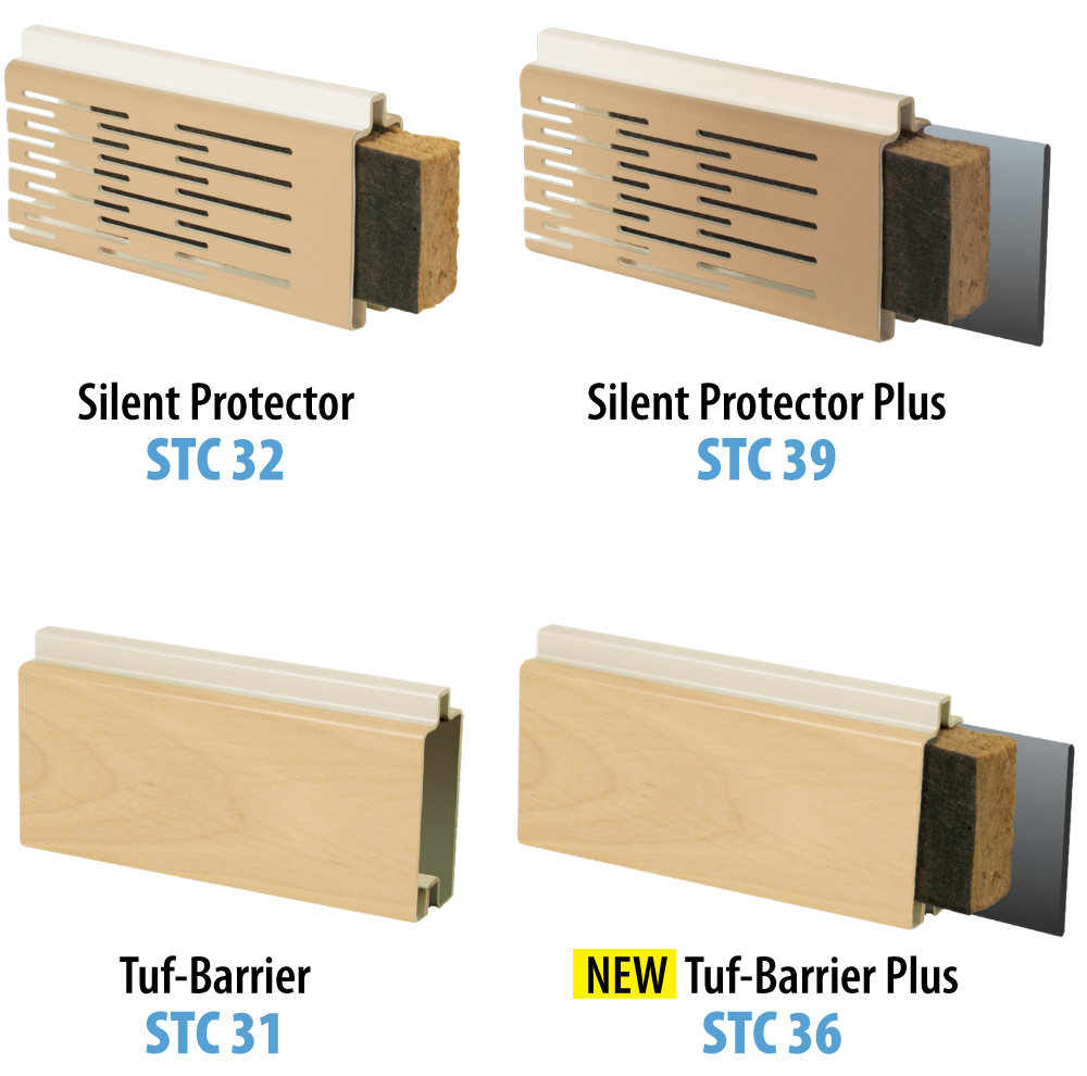 Cut-away views of sound barrier wall panels