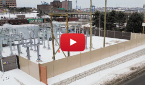 Electrical substation sound barrier wall, Saint John, NB