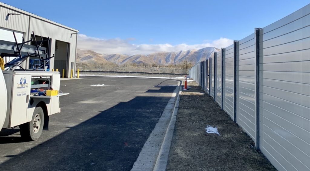 Distribution center sound walls with AIL Sound Walls