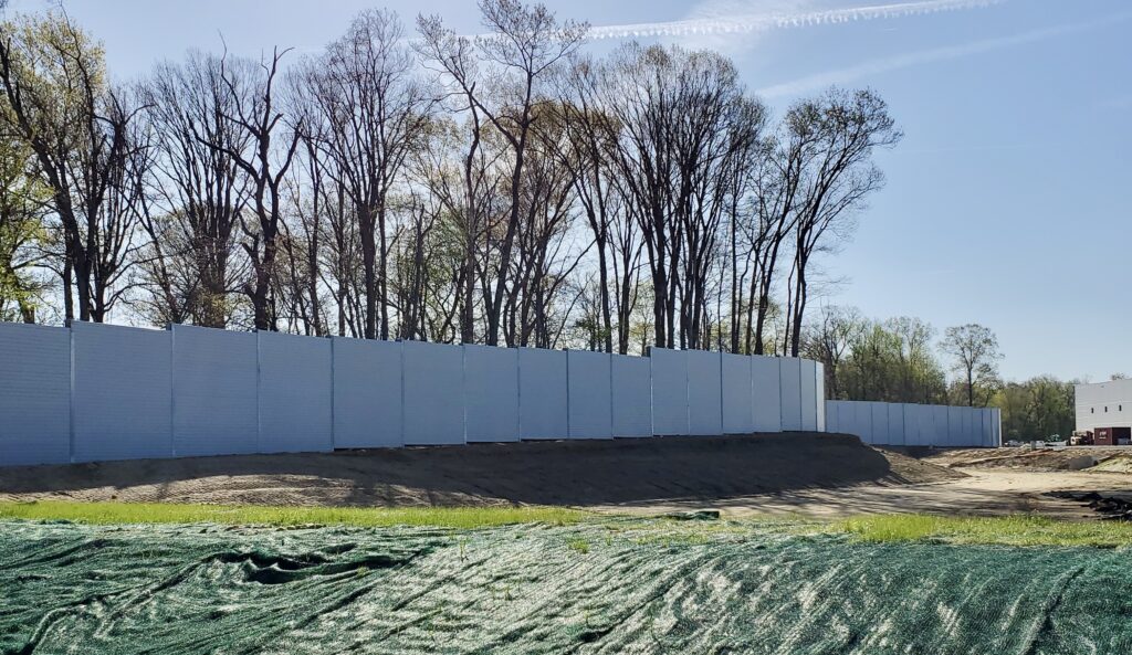 Distribution center sound walls with AIL Sound Walls