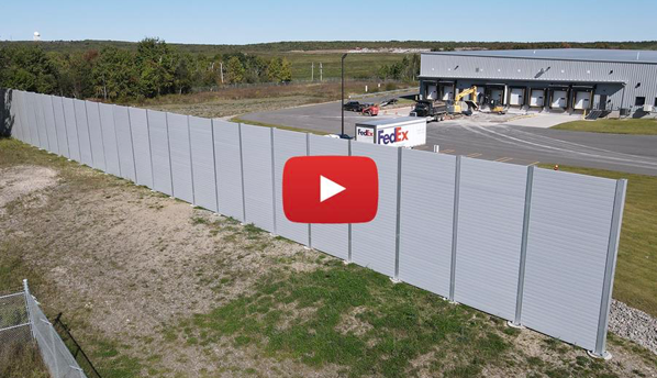 Distribution center sound walls with AIL Sound Walls