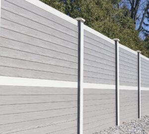  PVC sound barrier wall in woodgrain finish