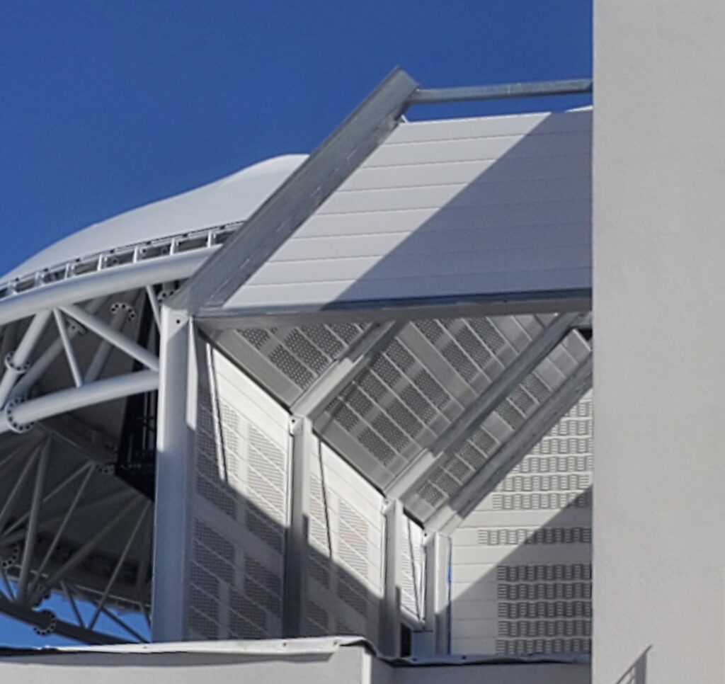 nterior view of rooftop equipment enclosure