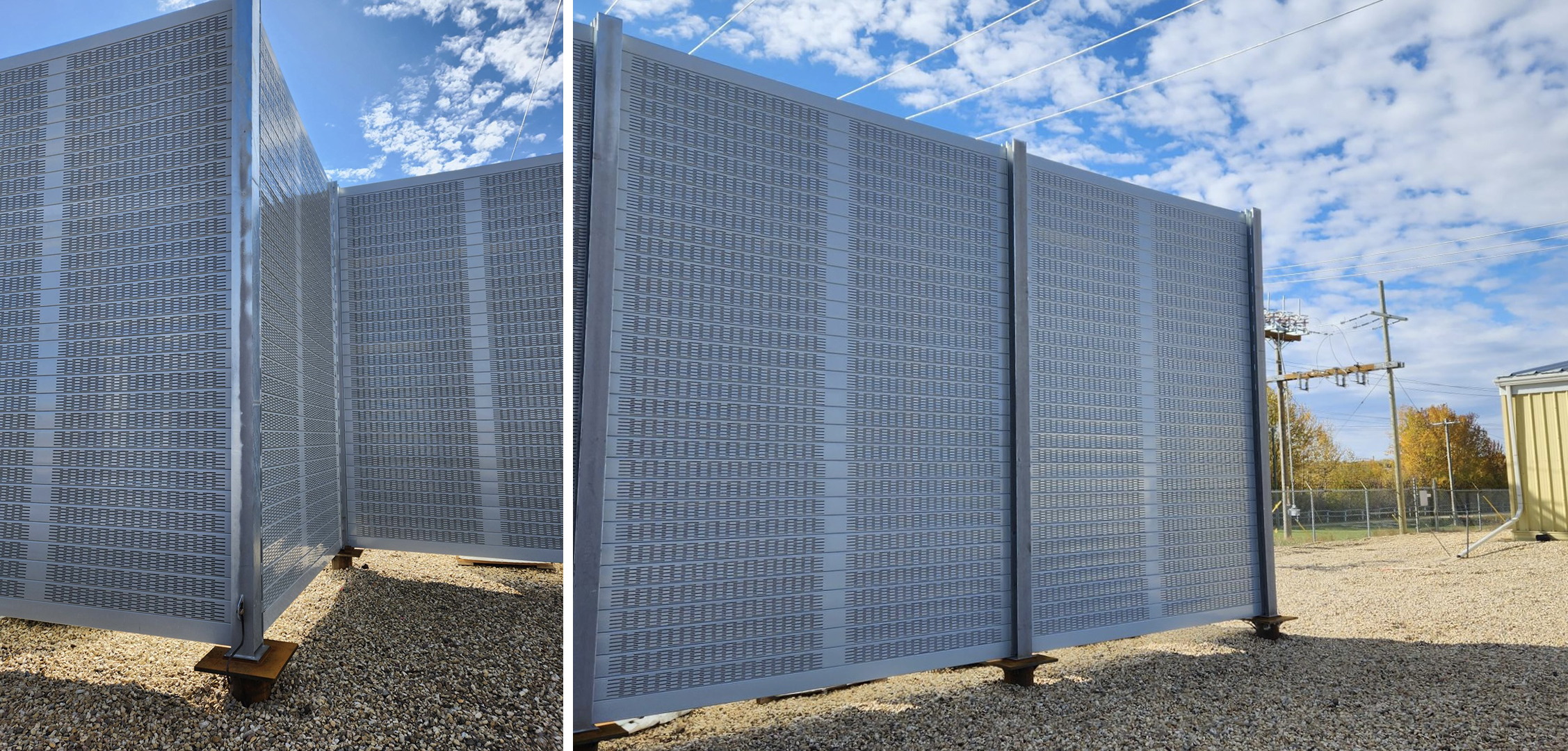 Detail views of generator enclosure for Alberta energy station