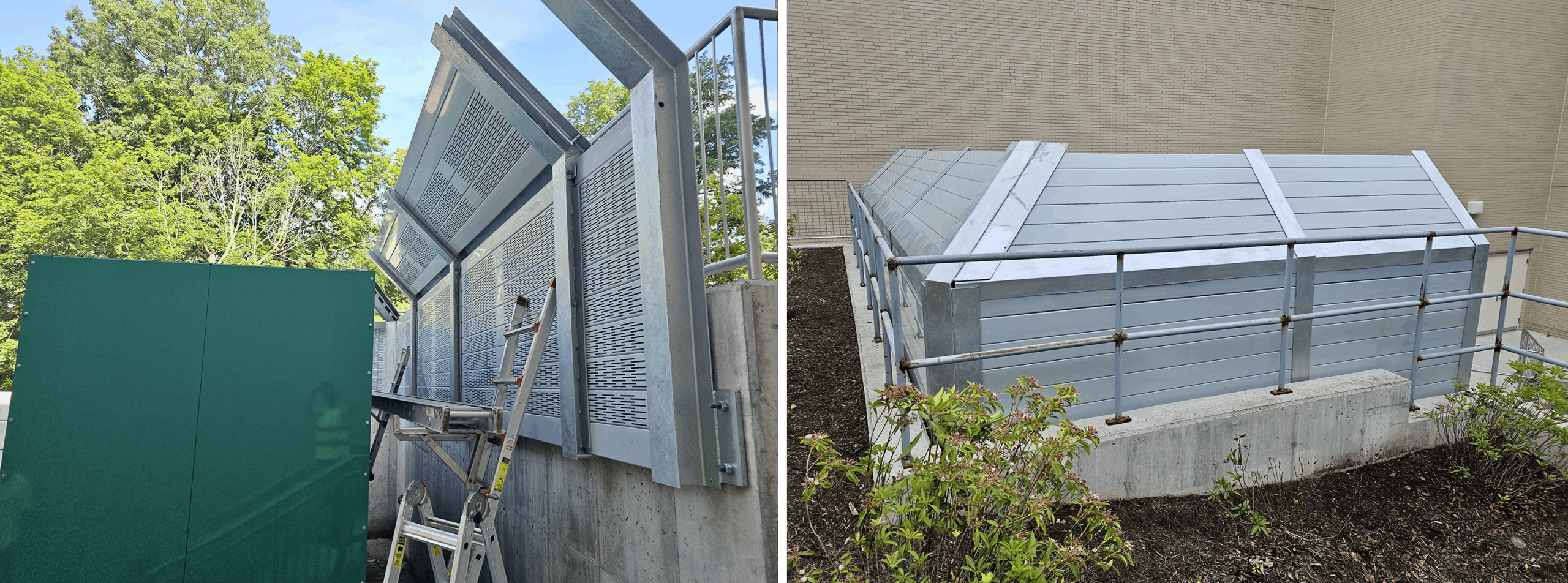 Detail views of sound barrier wall generator surround